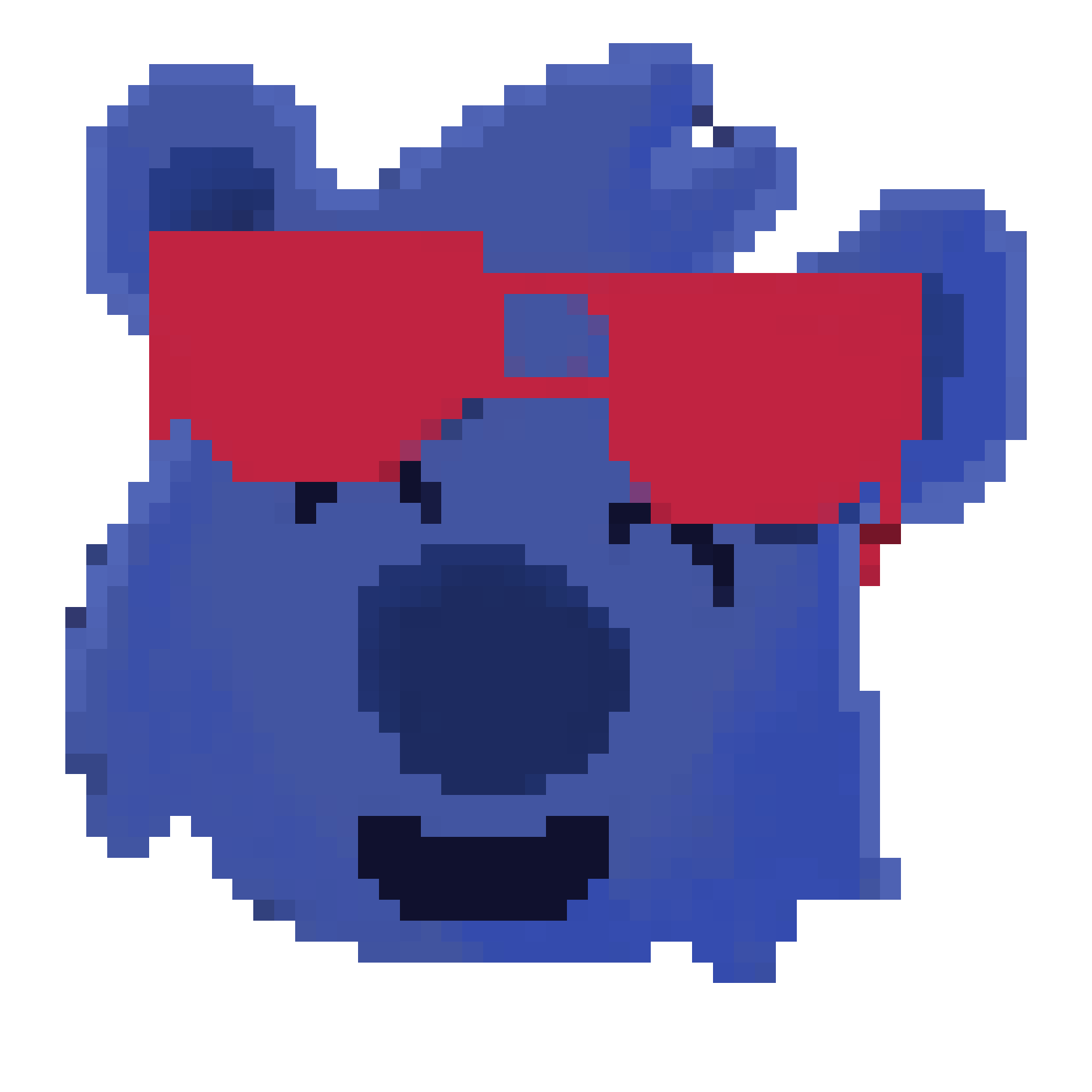 Animated pixel-art Bluebear in aviators emote