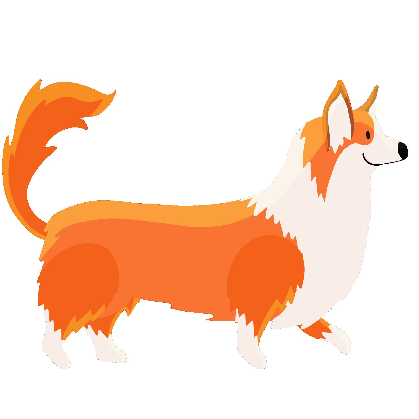 Animated walking corgi emote