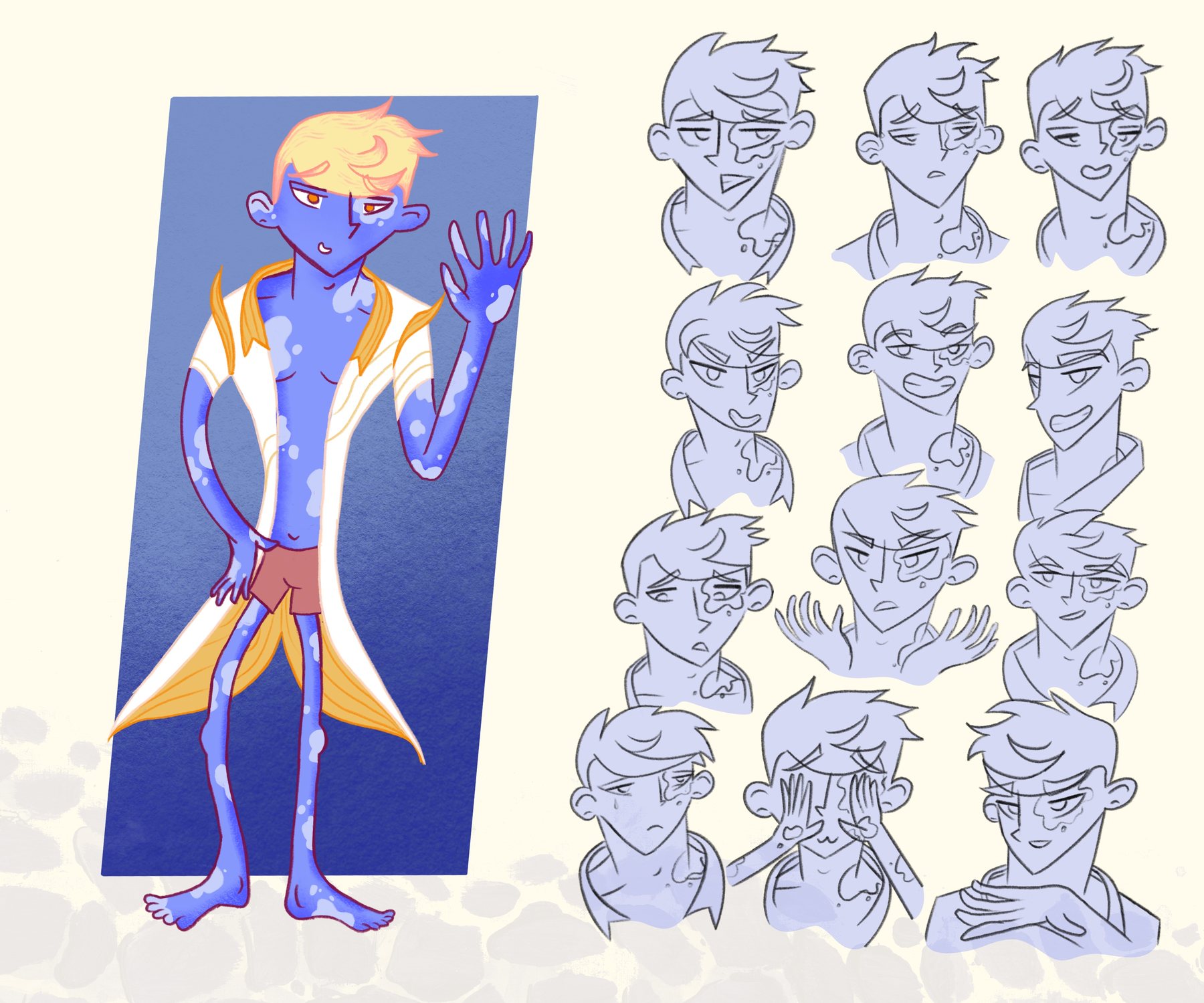 Koi redesign with expression sheet