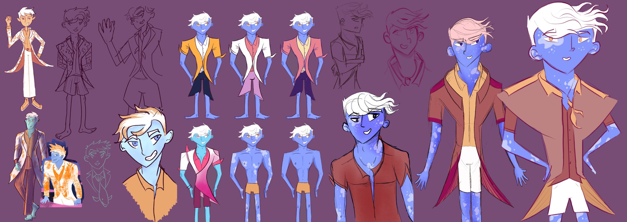 Line-up of early Koi design variations