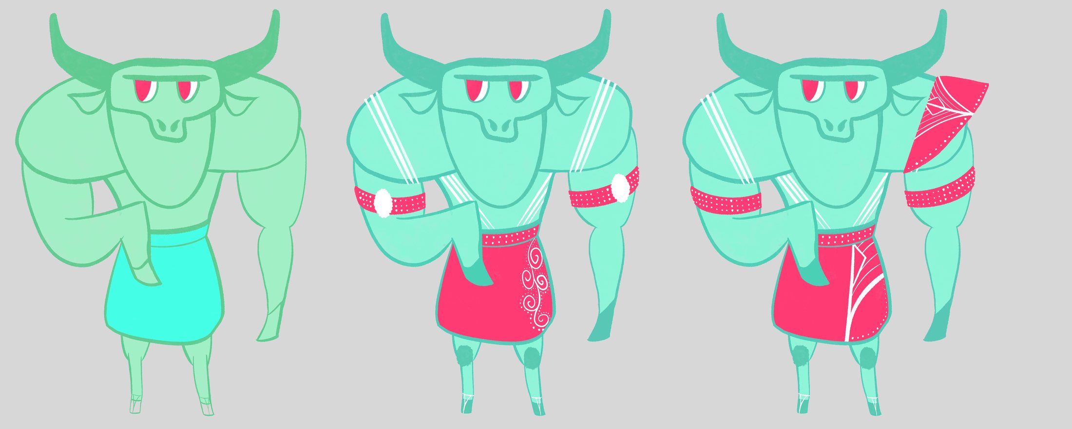 Three colour variations of Bundok