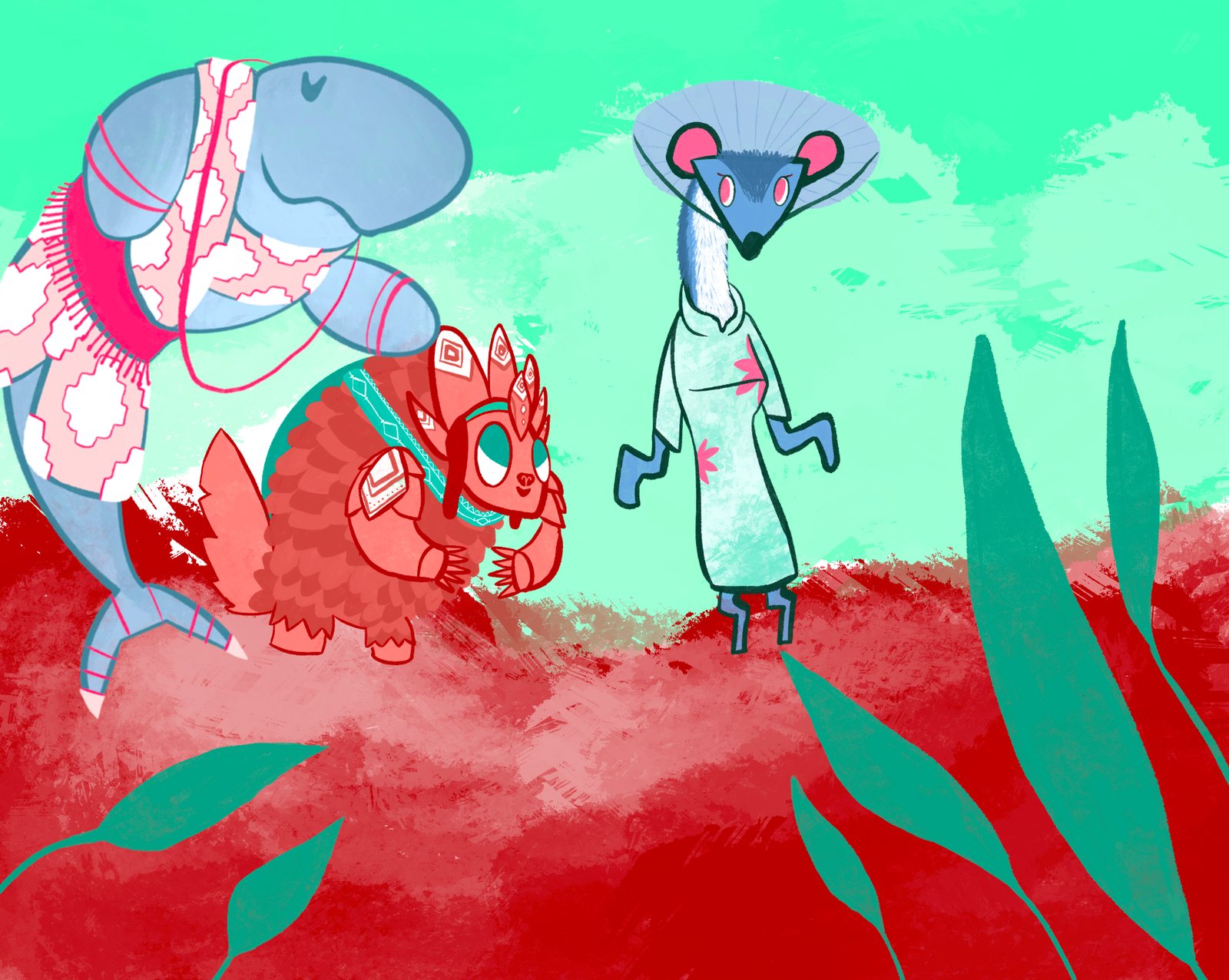 An early scene of Bo, Pango Lo and Lang Soong together