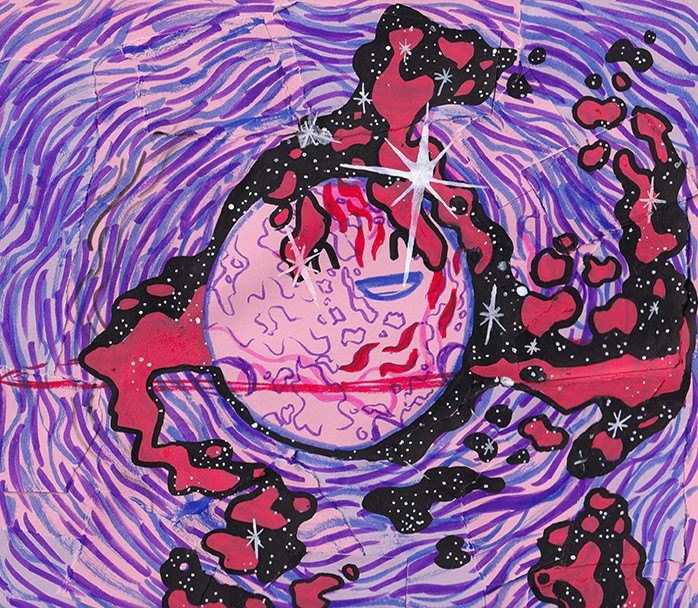 Painted planet decoration sketch
